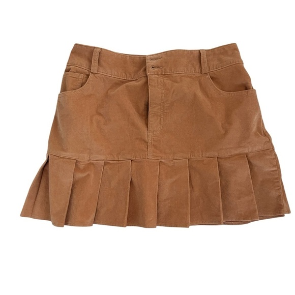 NWOT Hollister Brown Ultra High-Rise Pleated Mini Skirt - Picture 4 of 4